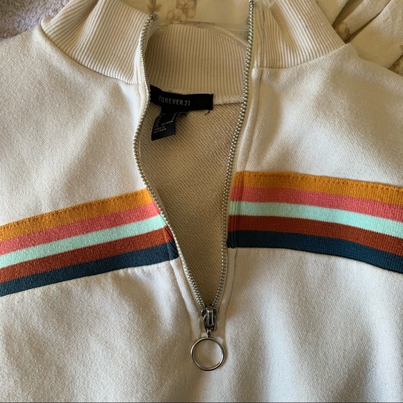 Retro striped sweater with O ring zipper - Picture 5 of 10
